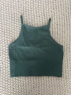 Cropped Tank Top - OS - Dynamic Seamless Apparel - Teal Bralette / High Neck